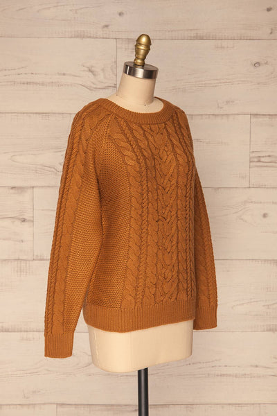 Imielin Brown Knit Sweater side view | La Petite Garçonne