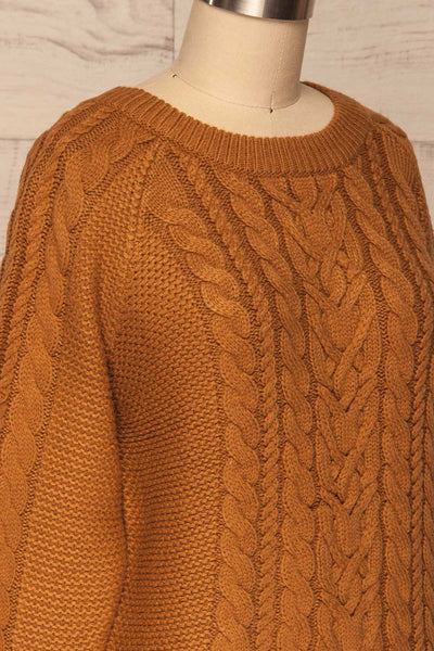 Imielin Brown Knit Sweater side close up | La Petite Garçonne