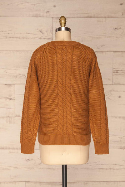 Imielin Brown Knit Sweater back view | La Petite Garçonne