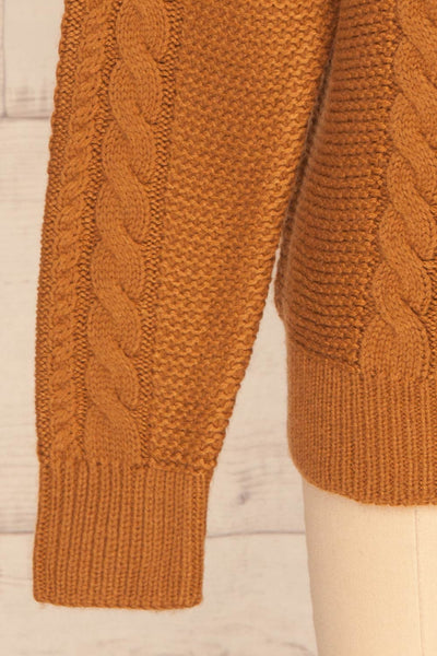 Imielin Brown Knit Sweater sleeve close up | La Petite Garçonne
