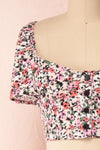 Insko Pink Floral Buttoned Crop Top | Boutique 1861 front close-up