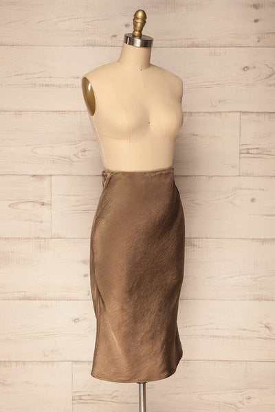 Intres Green Fitted High Waist Silky Skirt | La Petite Garçonne 4