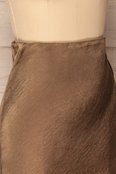 Intres Green Fitted High Waist Silky Skirt | La Petite Garçonne 5