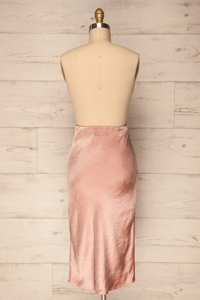 Intres Pink Fitted High Waist Silky Skirt | La Petite Garçonne 6