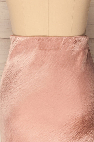 Intres Pink Fitted High Waist Silky Skirt | La Petite Garçonne 7