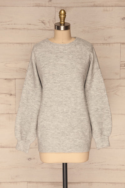 Iocaste Grey Variegated Oversized Sweater | La Petite Garçonne front view