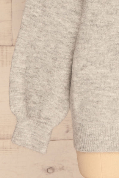 Iocaste Grey Variegated Oversized Sweater | La Petite Garçonne bottom close-up