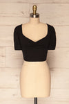Ionia Black Short Sleeved Knit Crop Top | La Petite Garçonne 1