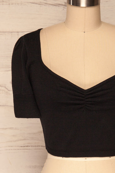 Ionia Black Short Sleeved Knit Crop Top | La Petite Garçonne 2