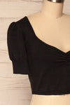 Ionia Black Short Sleeved Knit Crop Top | La Petite Garçonne 4