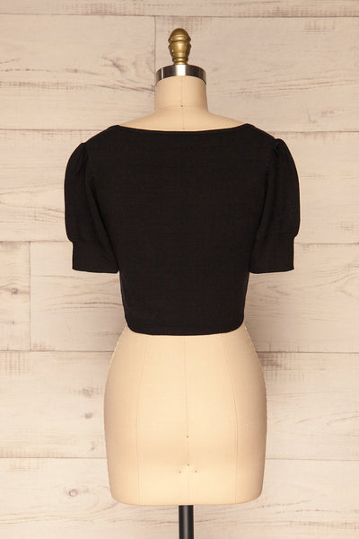 Ionia Black Short Sleeved Knit Crop Top | La Petite Garçonne 5