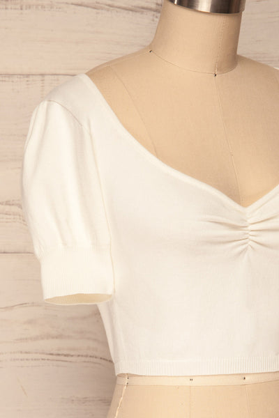 Ionia Ivory Short Sleeved Knit Crop Top | La Petite Garçonne 4