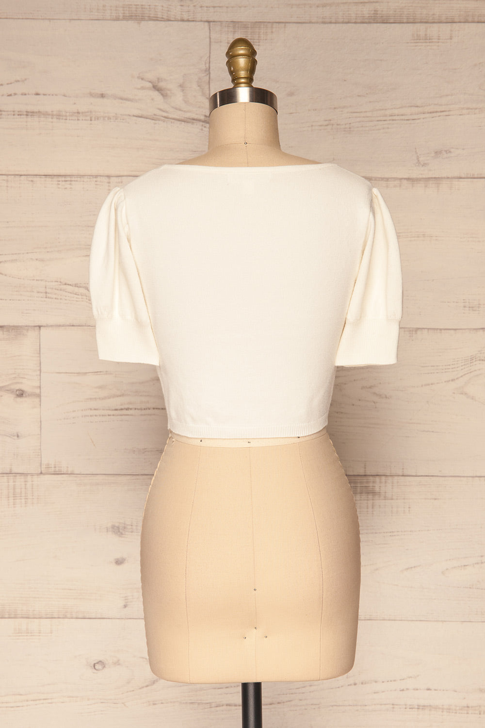 Ionia Ivory Short Sleeved Knit Crop Top | La Petite Garçonne 5