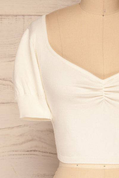 Ionia Ivory Short Sleeved Knit Crop Top | La Petite Garçonne 7