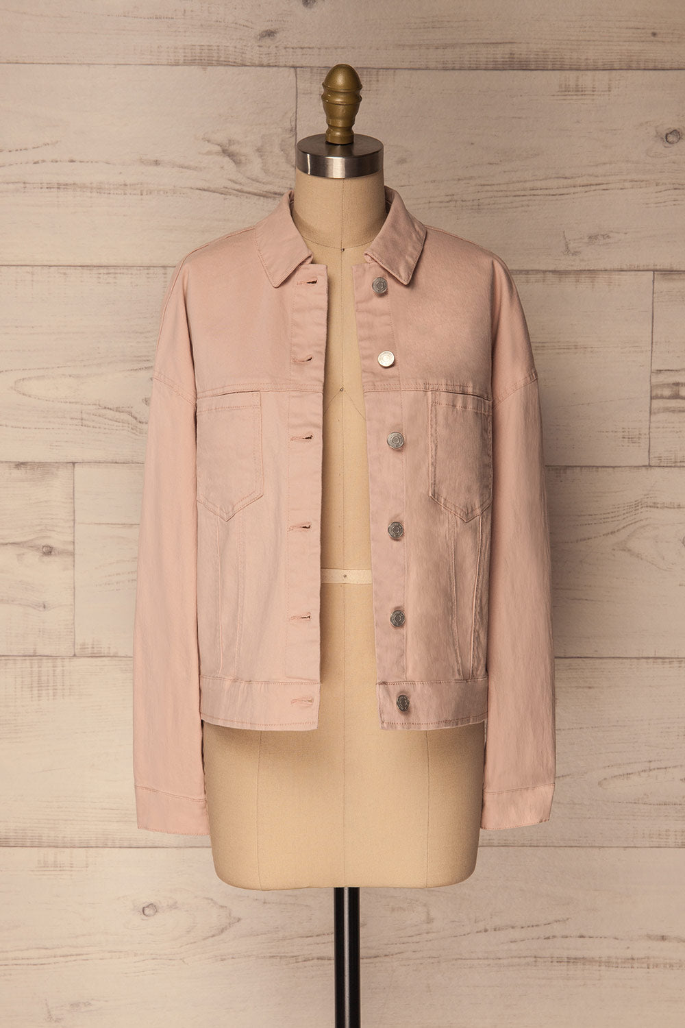 Ypsos Pink Jean Jacket with Buttons & Pockets | La Petite Garçonne 1
