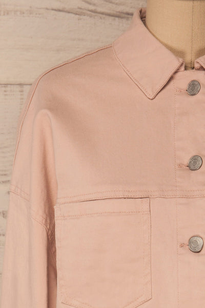 Ypsos Pink Jean Jacket with Buttons & Pockets | La Petite Garçonne 4