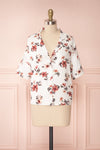 Isaurre White Floral Short Sleeve Blouse | Boutique 1861 front view