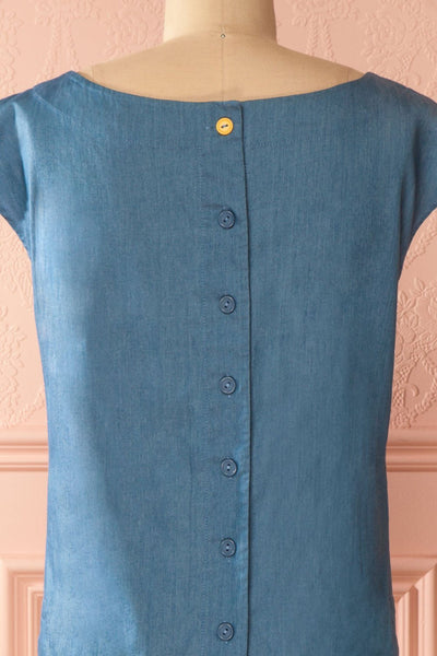 Ishika Blue Buttoned Light Top | Boutique 1861
