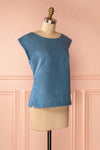 Ishika Blue Buttoned Light Top | Boutique 1861