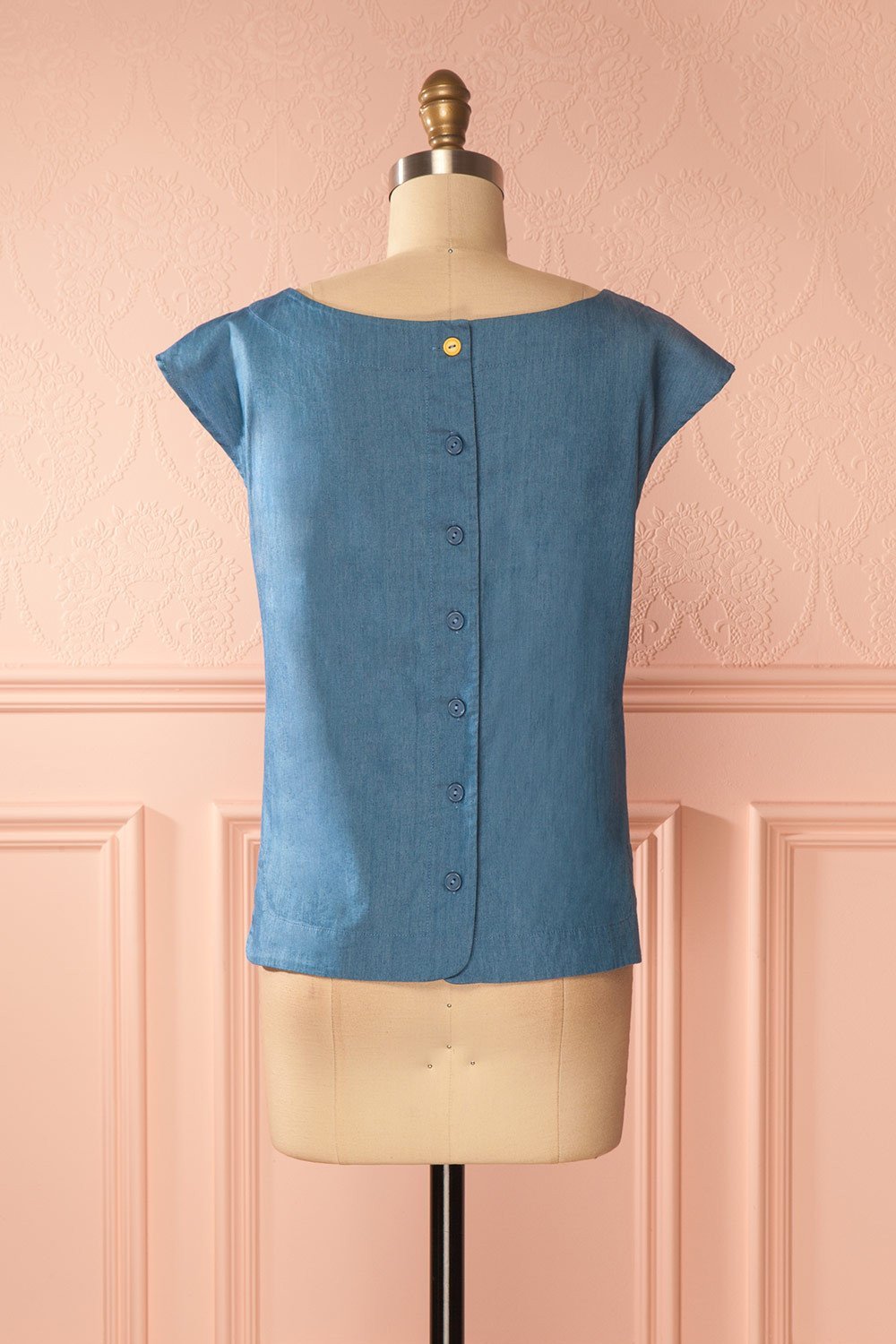 Ishika Blue Buttoned Light Top | Boutique 1861