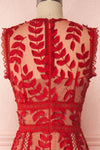 Ishikari Red Tulle & Lace Midi Mermaid Dress | Boudoir 1861 back close-up