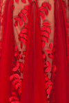 Ishikari Red Tulle & Lace Midi Mermaid Dress | Boudoir 1861 fabric detail