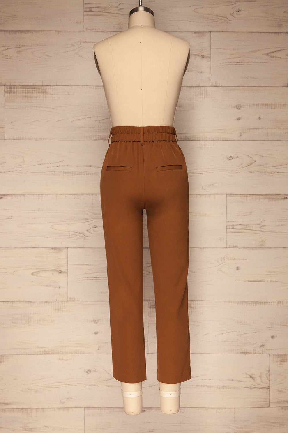 Issie Nutmeg Brown Straight Leg Pants | La petite garçonne back view 