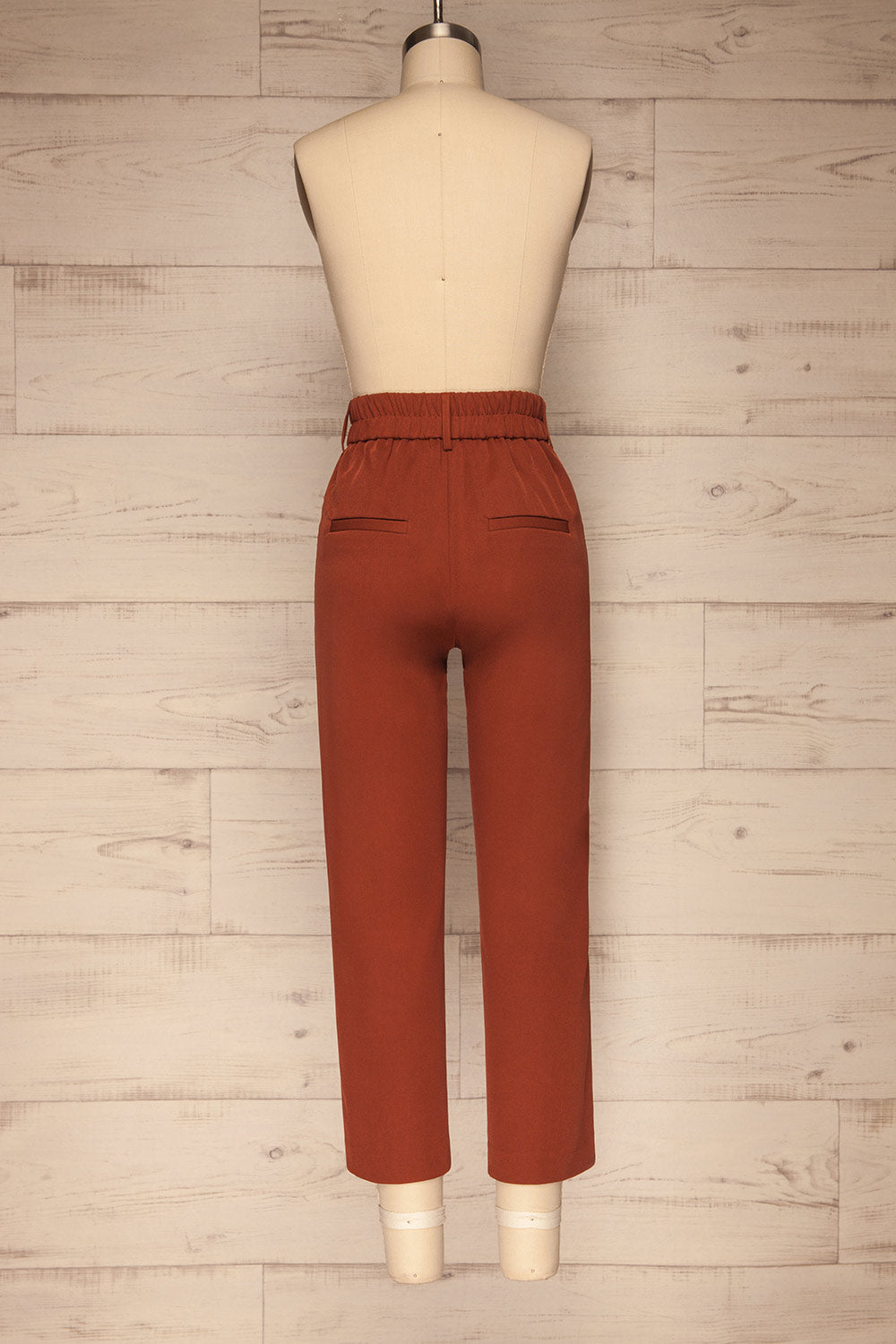 Issie Paprika Rust Orange Straight Leg Pants | La petite garçonne back view