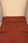 Issie Paprika Rust Orange Straight Leg Pants | La petite garçonne back close-up