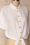 Istiaia White Tied Waist Crop Shirt | Boutique 1861 4