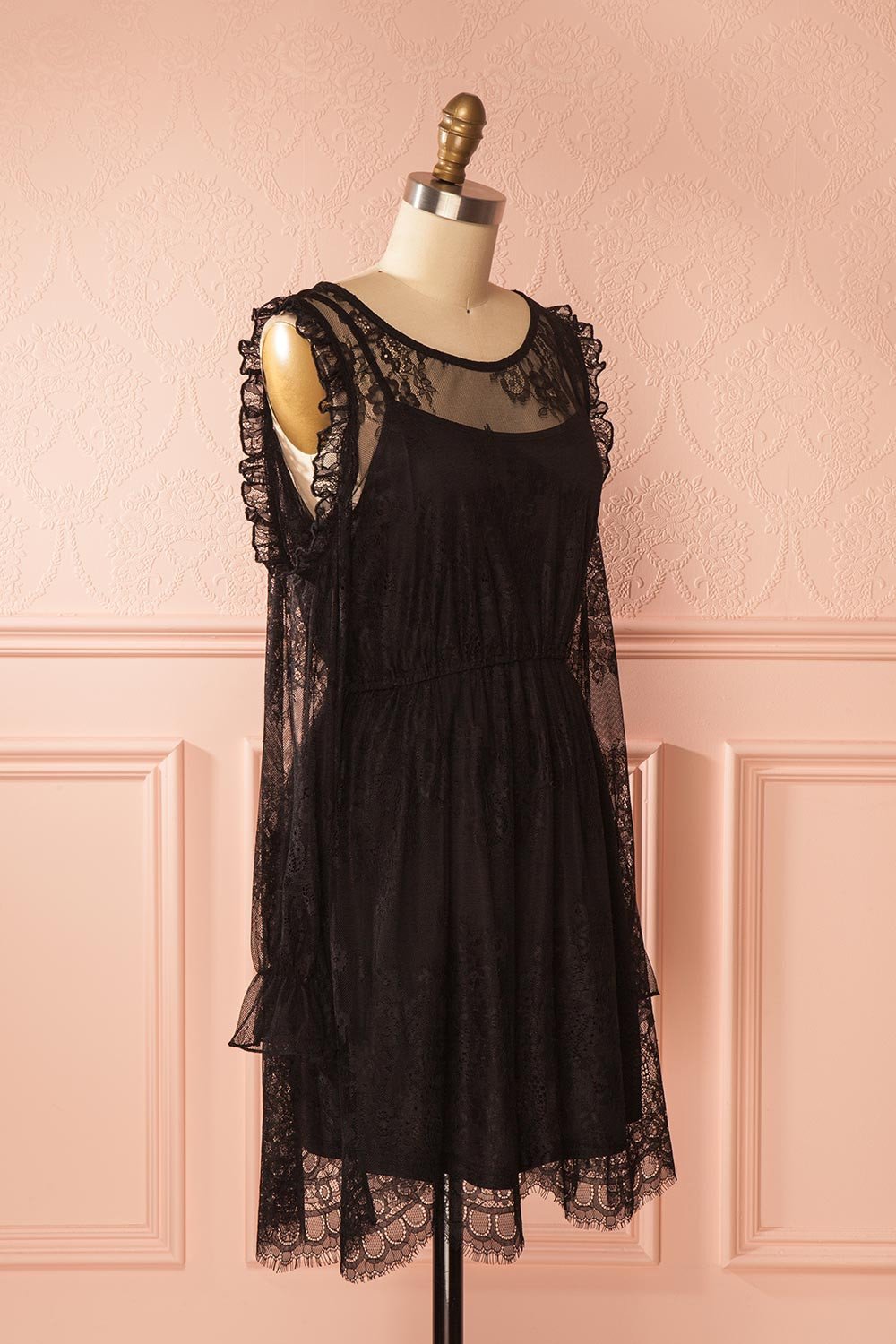 Izzati Storm Black Lace Dress with Slip | Boutique 1861