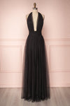 Jablunkov Black Tulle Maxi Dress w. Plunging Neckline | Boutique 1861