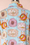 Jacinthe Colourful Floral Print Short Sleeve Shirt | Boutique 1861 back view