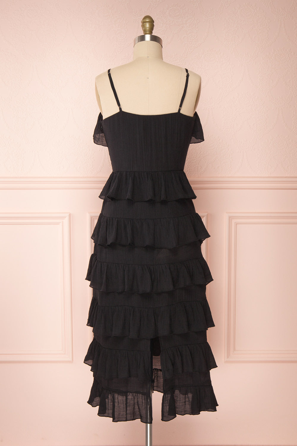 Jagusia Black Thin Straps Midi Dress | Boutique 1861 back view 