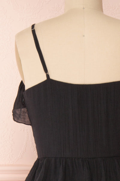 Jagusia Black Thin Straps Midi Dress | Boutique 1861 back close-up
