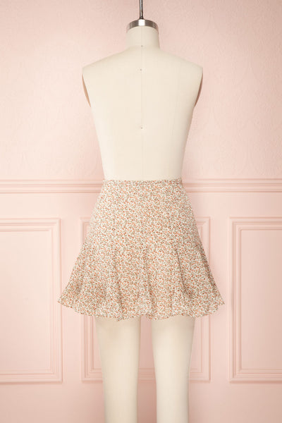 Jaimie Floral Short Skirt w/ Frills | Boutique 1861 back view