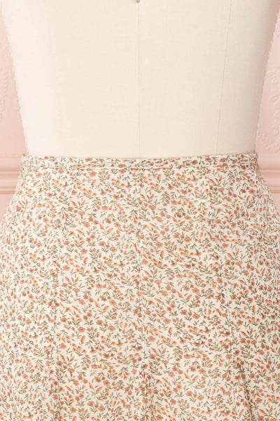 Jaimie Floral Short Skirt w/ Frills | Boutique 1861 back close up