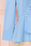 Jaina Light Blue Peplum Blouse with Pearls Buttons | Boutique 1861 9