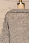 Jankowo Grey Knit Sweater | Tricot Fleuri | La Petite Garçonne back close-up