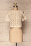Jasien Ivory Crocheted Lace Crop Top | La Petite Garçonne 1