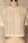 Jasien Ivory Crocheted Lace Crop Top | La Petite Garçonne 2