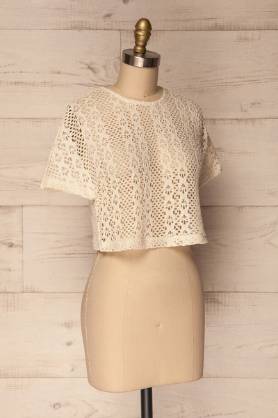 Jasien Ivory Crocheted Lace Crop Top | La Petite Garçonne 3