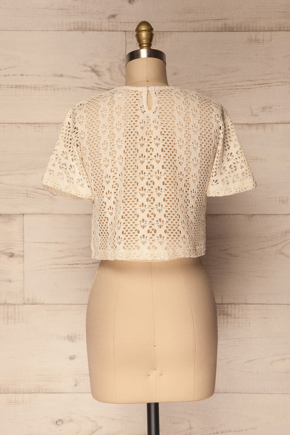 Jasien Ivory Crocheted Lace Crop Top | La Petite Garçonne 5