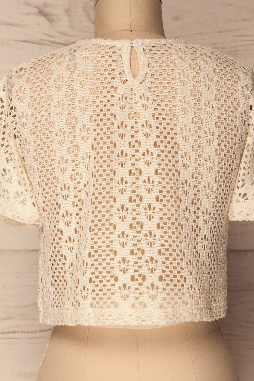 Jasien Ivory Crocheted Lace Crop Top | La Petite Garçonne 6