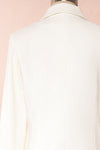 Jatayu White Tailored Jacket w/ Gold Buttons back close up | Boudoir 1861