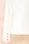 Jatayu White Tailored Jacket w/ Gold Buttons sleeve back | Boudoir 1861