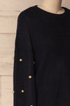 Jatiel Navy Blue Knit Sweater with Pearls | La Petite Garçonne 5
