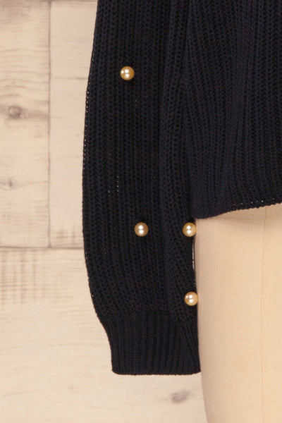 Jatiel Navy Blue Knit Sweater with Pearls | La Petite Garçonne 8