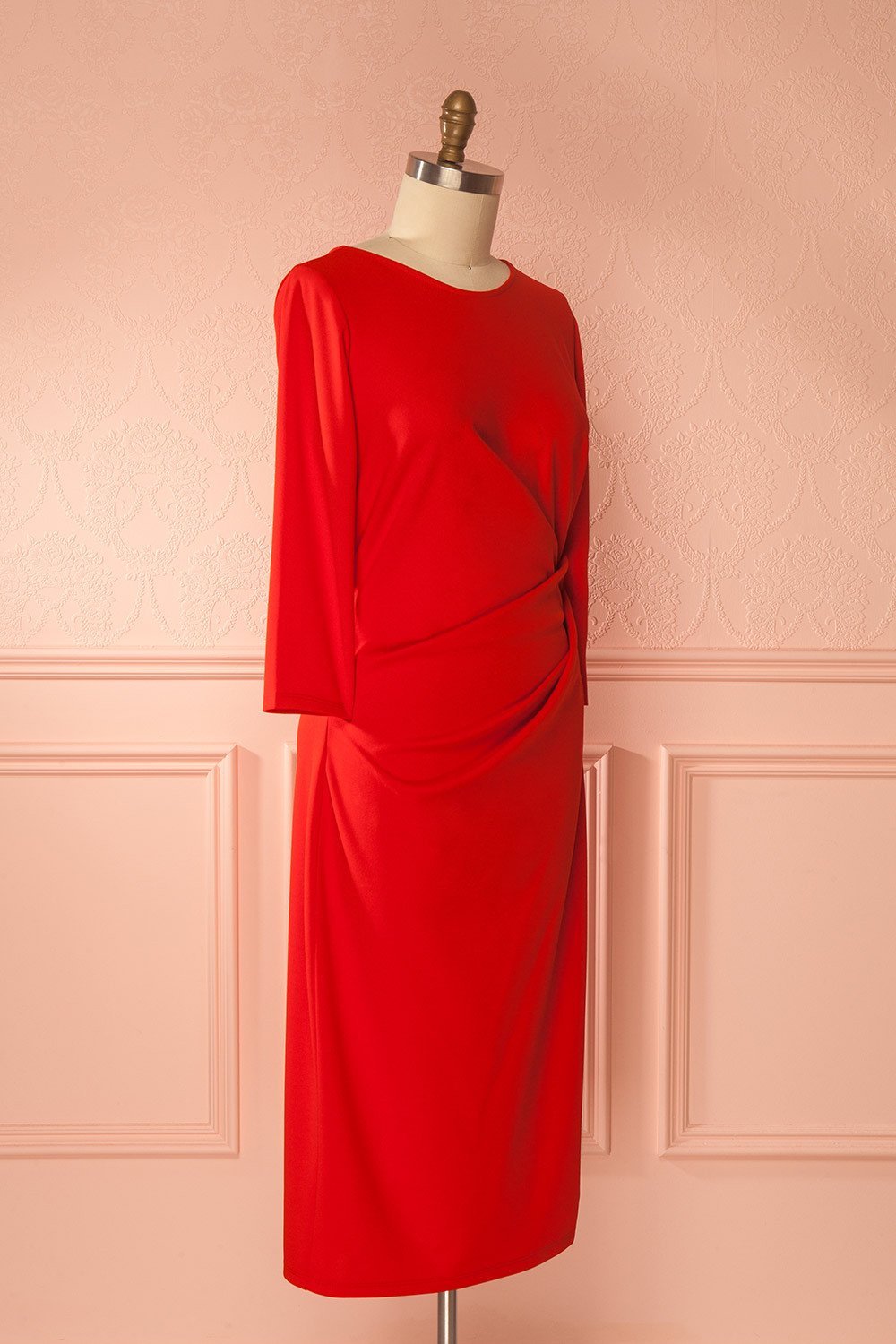 Jaya Passion Red Plus Size Midi Cocktail Dress | Boutique 1861