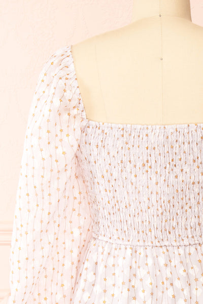 Jean Short Star Patterned Dress | Boutique 1861 back close-up